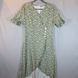 Womens Floral Green Wrap Dress Size XL NEW